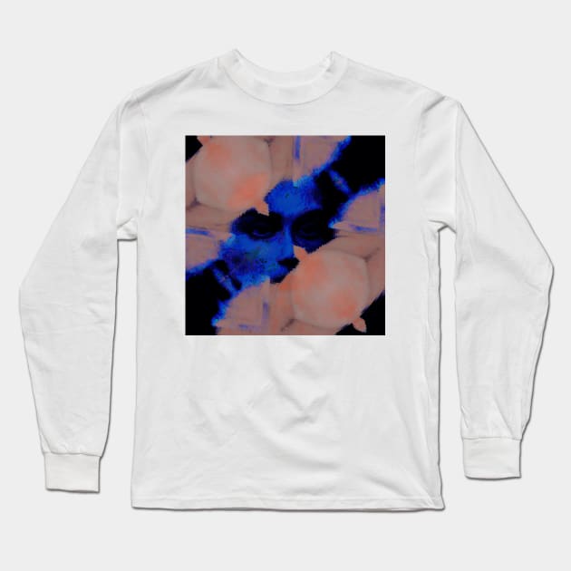 BURNING IN HELL - Glitched Aesthetic Face Long Sleeve T-Shirt by raspberry-tea